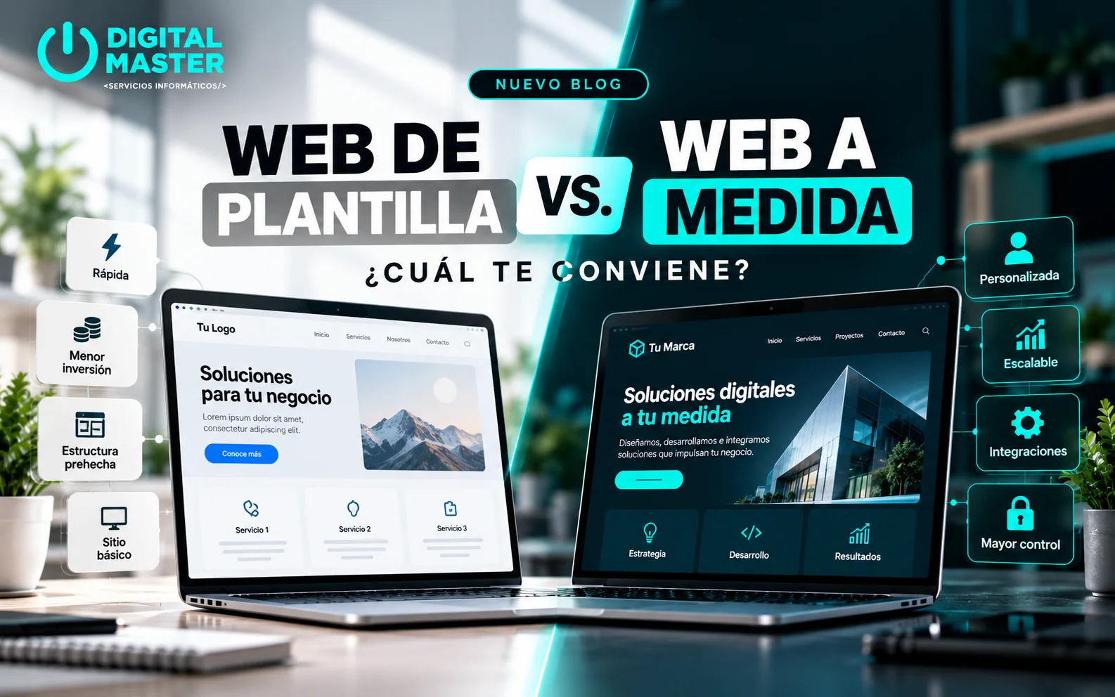 Web de plantilla vs web a medida: cuál te conviene