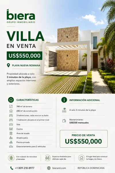 VILLA CP8 EN PLAYA NUEVA ROMANA - miniatura 2